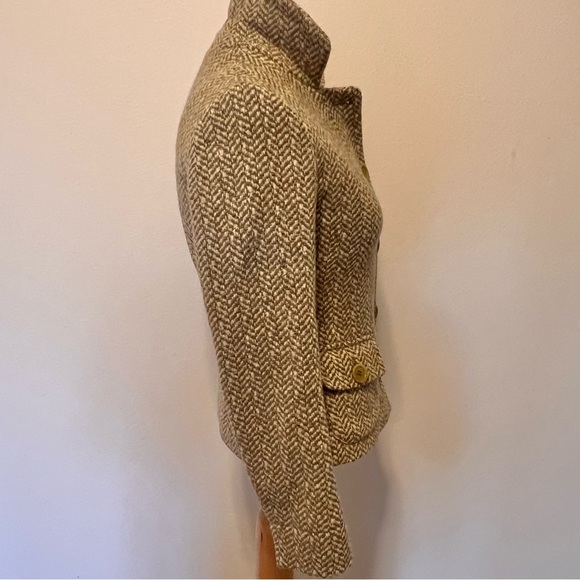 Weekend Max Mara Wool Tweed Blazer Jacket Herringbone Tailored Fitted Size 2 - Picture 6 of 16